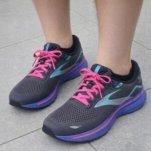 Brooks Ghost 15 Black Pink Aqua Aruba Running Training Shoes Women's Size 10 B